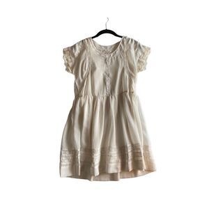 Thistle pearl women’s ivory, sheer lace lined mini dress size small